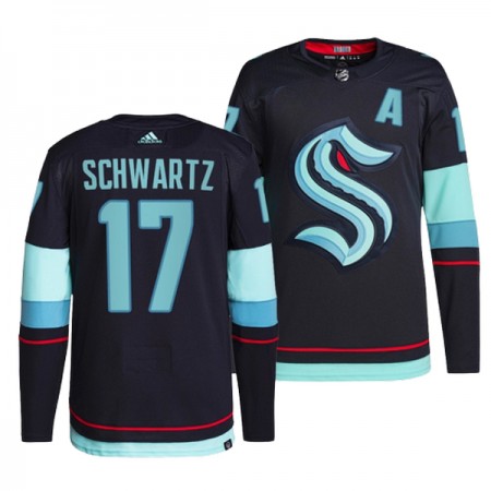 Män Ishockey Seattle Kraken tröja Jaden Schwartz 17 Vauthentic Adidas Navy